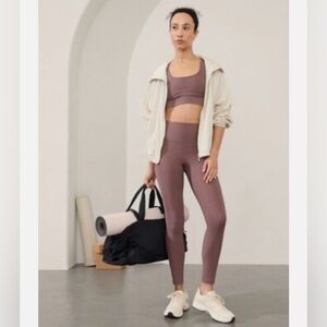 Athleta Salutation Stash Rib Mix Tight Smoky Rose
